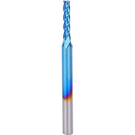 Fraise 2 dents carbure monobloc revêtement NanoBlue, queue droite CNC 3.175 x 2 x 10 mm, outillage fraisage haute performance (1/5)