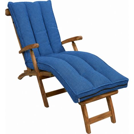 Coussin bain de soleil déhoussable BANANAIR 190x60x15 cm bleu