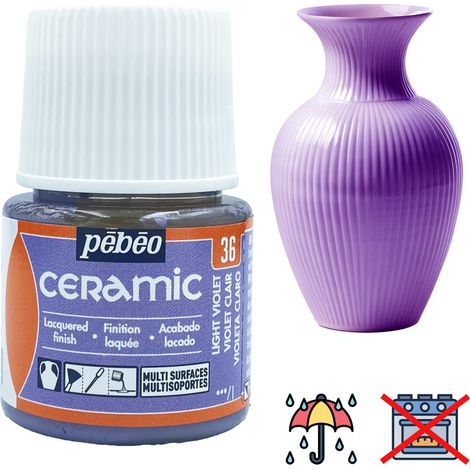 Peinture céramique décorative et résistante à FROID PEBEO 36 VIOLET CLAIR 45ml (1/5)