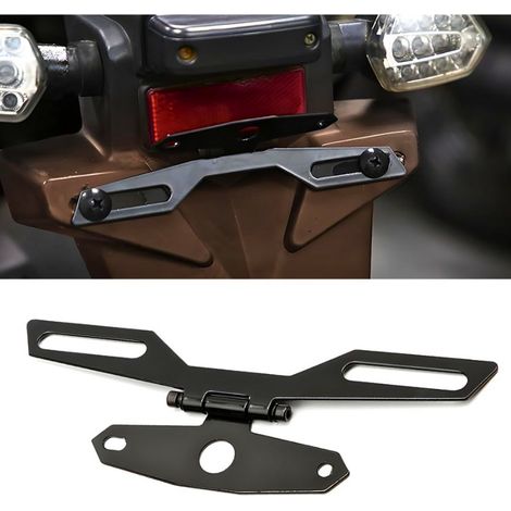 Support de Plaque D'immatriculation Pliable pour Moto, Support Réglable Universel avec Lumière Arrière - AUTRES (1/4)