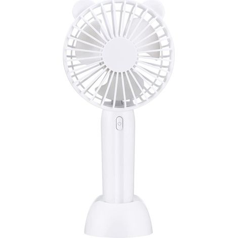 Mini ventilateur portatif 3 vitesses blanc ours pour bureau extérieur conseils de refroidissement par vent pile non incluse (1/4)