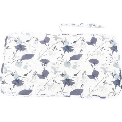 Coussin à langer imperméable pliable portable en nylon pour bébé, feuilles beiges, matelas à langer pour maison voiture extérieur (1/5)