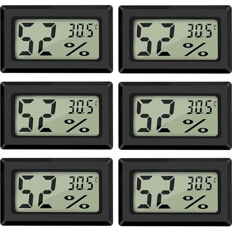 Mini Termômetro Digital Lcd Higrômetro Temperatura Umidade 50 70 ℃ 10 99 Ur Termômetro Portátil Indicador Termo Higrômetro Liptaptyn (6 Peças) (1/3)