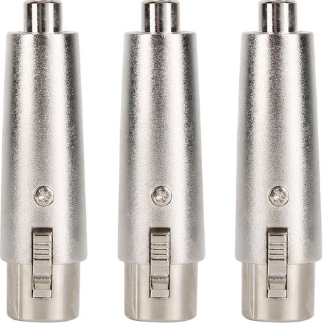 3 pièces Adaptateur RCA Femelle vers XLR Femelle 3 Broches Connecteur Audio Conversion Alliage Zinc (1/5)