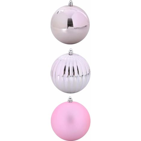 Juego de Bolas de Navidad XXL 3 pcs Rosa Plástico vidaXL