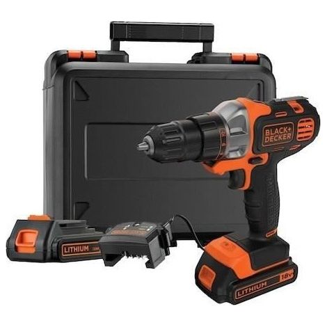 Trapano avvitatore a batteria BLACK+DECKER MT218KB-QW 18V kit 2x1,5Ah 20 Nm valigetta (1/5)