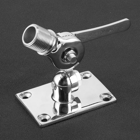 Support de fixation à cliquet pour antenne VHF en acier inoxydable, double axe, base de fixation réglable pour bateau, filetage 1-14 pouces (1/5)