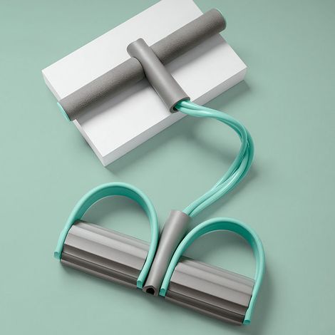 Green Gray Multifunction Bands Upgrade 6 Tubes Fitness Resistance Bands with Pedals Handles Latex St (1/5)