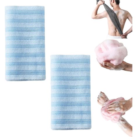 2PCS Gant de douche bambou charbon actif soin exfoliant corps sensible (1/5)