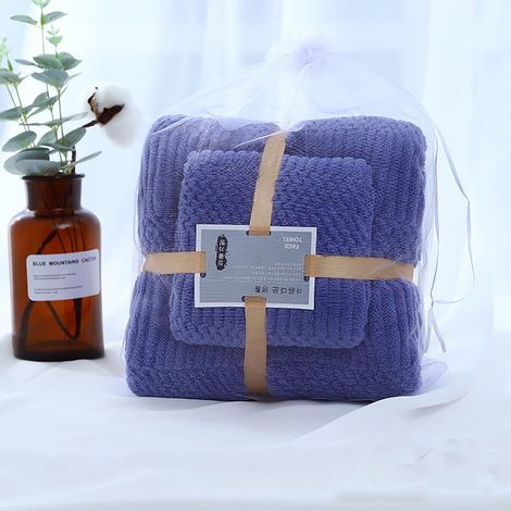 Serviette De Bain - Serviette Visage - 100 % Coton - Absorbant - Doux - Pour Salle De Bain Gym Plage Spa - Lot De 2 Pièces (1/3)