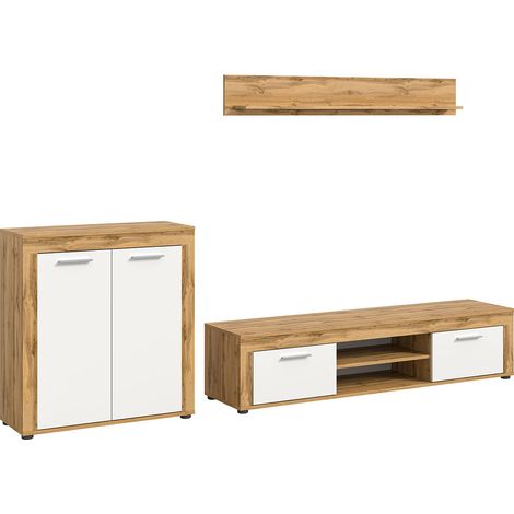 Aosta système d'étagères blanc, chêne décor. (1/5)