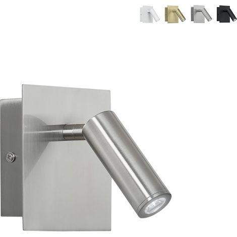 Metall-Wandleuchte mit schwenkbarem LED-Spot Dickens - Silver