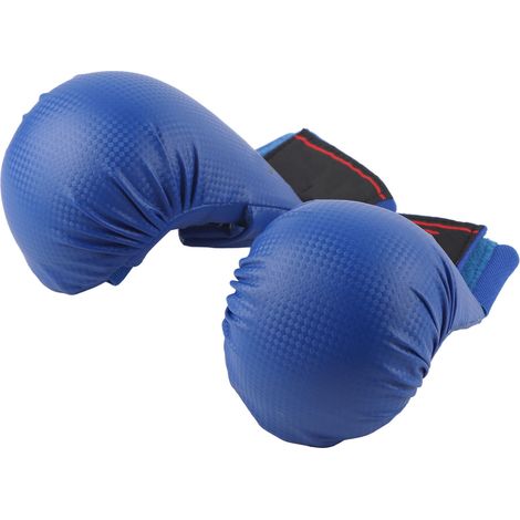 Gants de boxe et de karaté avec protège-pouce pour l'entraînement aux arts martiaux et aux sports de combat (bleu, taille M).
