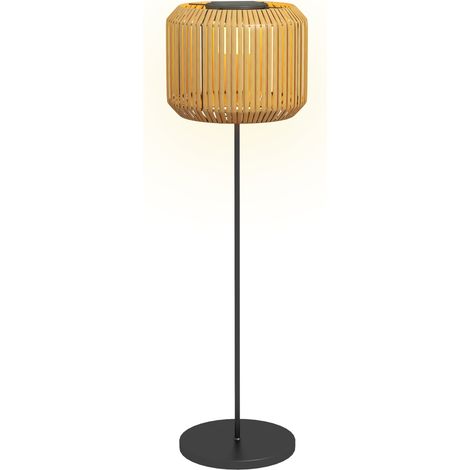 Lámpara solar de exterior tipo ratán con LED blanco cálido, IP44, acero, 130 cm (1/5)
