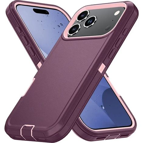 (Rouge-violet, iPhone 12 Pro Max) Coque de téléphone blindée ultra-résistante, coque de protection rigide antichoc (1/5)