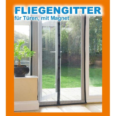 Magnet Türfliegengitter schwarz 100x209cm Moskitonetz Fliegennetz Türvorhang (1/2)