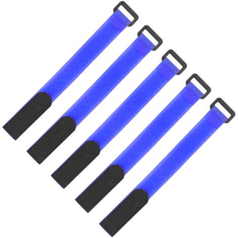 DUUTI Lot de 5 sangles Velcro en nylon pour guidon de vélo, 19 cm, fixation rapide, bleues (1/5)