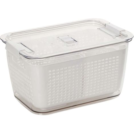 Panier de rangement pour fruits et légumes, boîtes de conservation pour réfrigérateur, bacs de rangement et égouttoir (1/5)