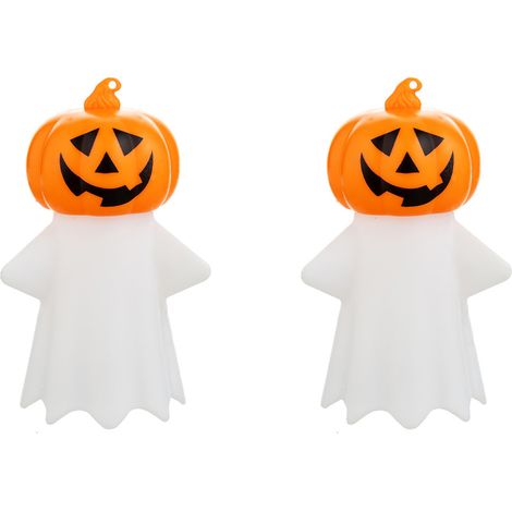 Viele 2 Schleier und Halloween in Form von Citrouille und Fantôme, Tischdekoration in Form von Citrouille Luminous pour fête effrayante (1/5)