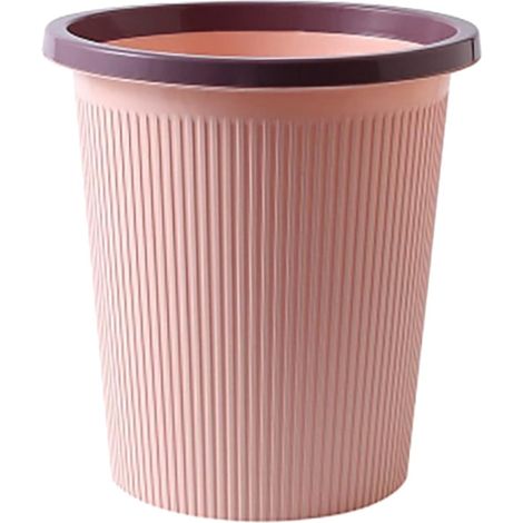 Plastik-Mülleimer, runder Zimmer-Mülleimer, für Zuhause und Büro, groß, pink