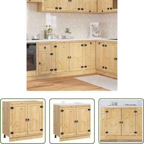 Kieferholz - Schrank SKI Honigbraun 80 x 46 x 81.5 cm Massives Kiefernholz (1/5)