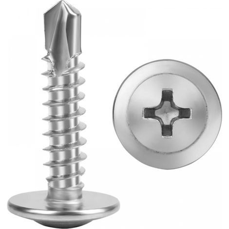 200 viti autofilettanti per metallo M4 x 25 mm - Viti autofilettanti a testa bombata modificata in acciaio inox 304 con impronta Phillips e punta da trapano - Veloci per legno, lamiera e plastica (1/5)