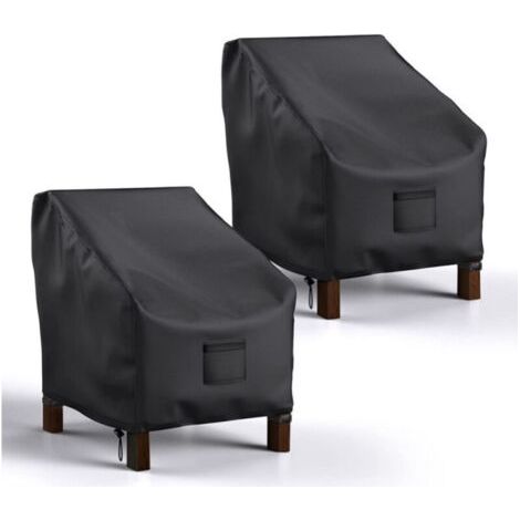 Pair 2-teiliger Gartenstuhlbezug, Schutzhülle für Stühle, Gartenstuhlbezug für Armlehnstühle, Stuhlschutz aus 2100D Oxford-Gewebe, wasserdicht, winddicht, kältebeständig