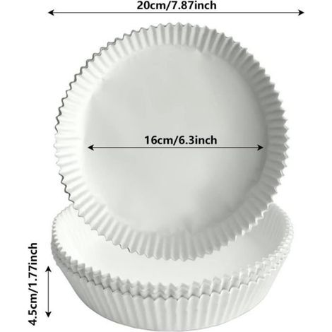 50 pièces papier de cuisson pour friteuse à air, air fryer feuilles de papier, pour poêle, four, micro-ondes, friteuse à air chaud (1/4)