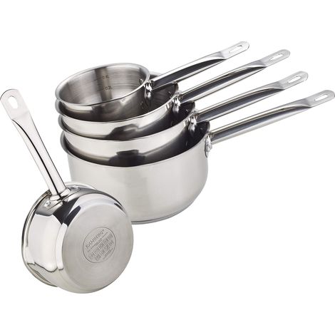 KAMBERG PRO Lotto, Batteria 5 Tegami 12, 14, 16, 18, 20 cm, Manico Anticalore Acciaio Inox, Compatibile con Tutti i Piani Cottura, Incluso Quello a Induzione, Inossidabile, Grigio (1/5)