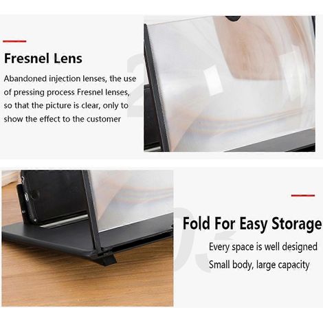 14-Zoll-3D-Bildschirmverstärker, Vergrößerungsglas für Reisen, Weiß