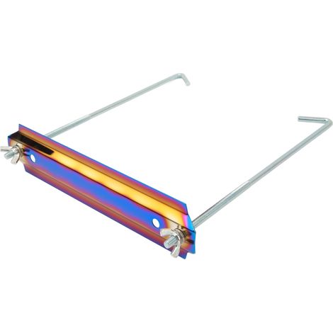 Kit de fixation de batterie universel en acier inoxydable avec barres transversales et supports de 22 cm (8,7 po), finition bleu brûlé (1/5)