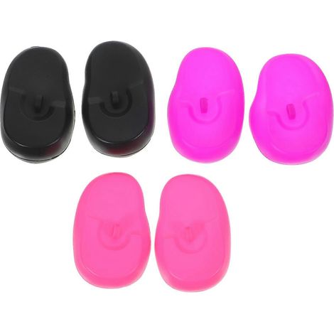Lot de 3 paires de protège-oreilles professionnels en silicone pour coiffure, idéales pour les permanentes, colorations et mèches.-M (1/4)