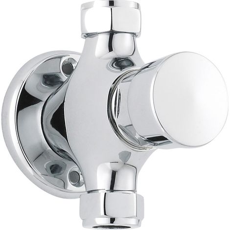 Contemporary Round Manual Exposed Non-Concussive Timed Shower Valve - Chrome - Balterley