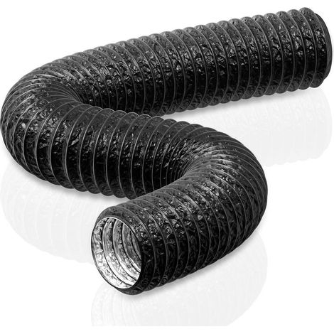 150-mm-Lüftungsrohr, 3 m PVC-Aluminium-Abluftrohr für Abluftgeräte, Klimaanlagen, Wäschetrockner, Dunstabzugshauben, Schwarz (1/5)