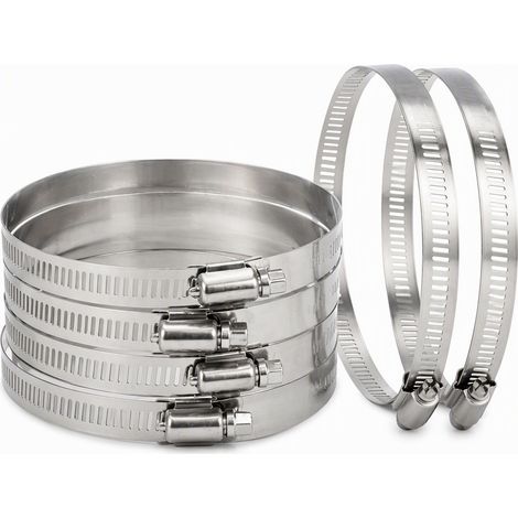 Collier de serrage en acier inoxydable 304, droit tout en acier, télécom, bande perforée, 100 mm, pour plomberie et irrigation (1/4)