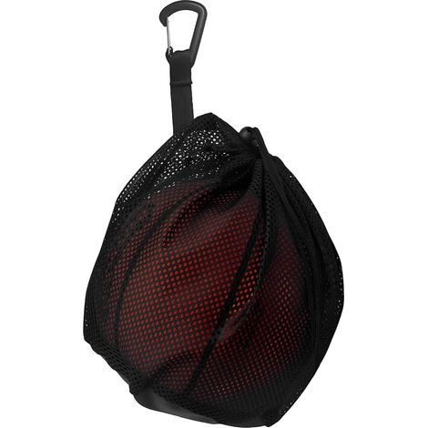 1 Sac à ballon en maille, filet de rangement respirant, poche zippée, avec crochet métallique, pour basket football volleyball
