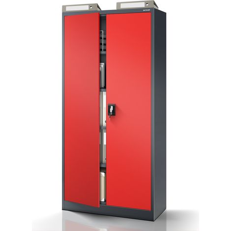 Armoire en métal verrouillable JAN H, 900 x 1950 x 400 mm, rouge anthracite