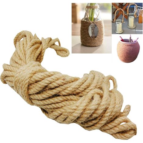 2pcs Natural Jute Thick Jute Cord Strong Hemp Rope Party Decorations 10M Hemp Twine 8mm for Boating DIY Crafts Arts Gift Wrapping Gardening Artistic- (1/5)