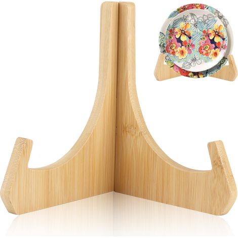Support Cadre Photo en Bois Amovibles 15.8cm Support Assiette Décoratif Porte Assiette Chevalets de Table pour Présentation D'assiettes DVD Livre Cadres Photo Images (1/5)
