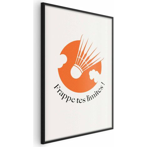 Poster – Badminton-Federball vor der orangefarbenen Sonne (1/4)
