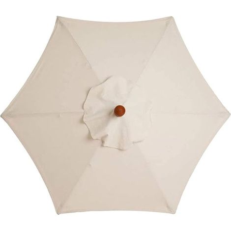Auvent de rechange pour parasol de 2,7 m, 6 baleines, housse de rechange pour parasol de terrasse, table de terrasse, housse de rechange (blanc) (1/5)