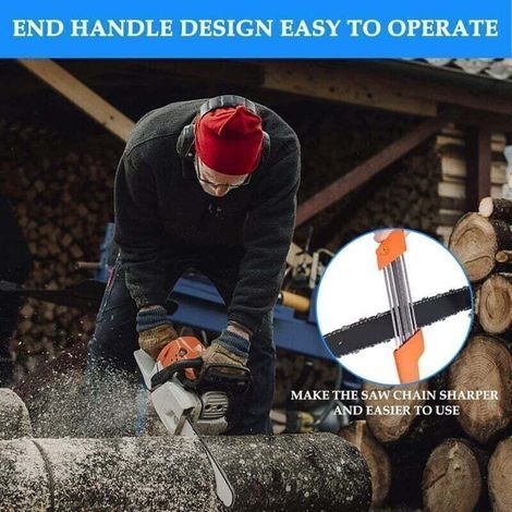 Pour aiguiseur de tronçonneuse Stihl compatible avec chaîne de tronçonneuse Stihl 3/8inp, lime facile Stihl 2 en 1 4,0 mm (1/4)