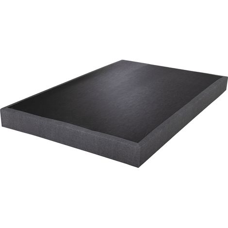 Sommier tapissier SR15 anthracite 140x190 Lattes bois massif-H.15 cm -Made in France