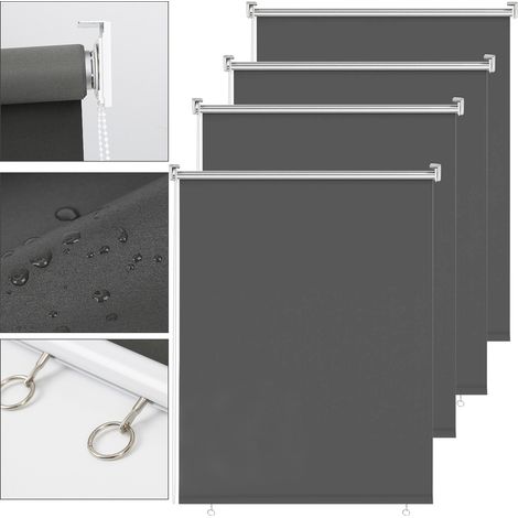 Jiubiaz Tenda Verticale Esterna 100x140 cm per Balcone e Terrazza Protezione Solare Impermeabile 80% Grigio Scuro