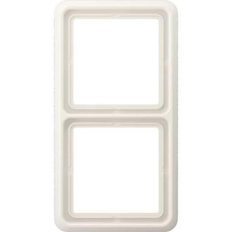 Jung Rahmen 2fach, CD 500, IP 44, Thermoplast, weiß, senkrechte und waagerechte Montage CD 582 WU W (1/2)
