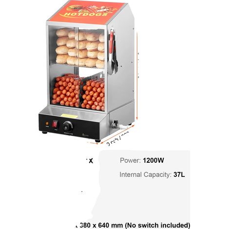 Vapeur à Hot Dog, Contrôle de Température, Grande Capacité, 36L 2Niveaux (1/2)