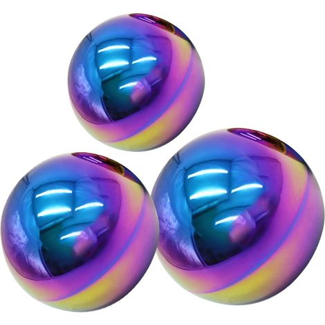 3 Pièces Boule Réfléchissante en Acier Inoxydable pour Décoration de Jardin, Sphère Polie Miroir Chic, Ornement Extérieur et Centre de Table (1/5)