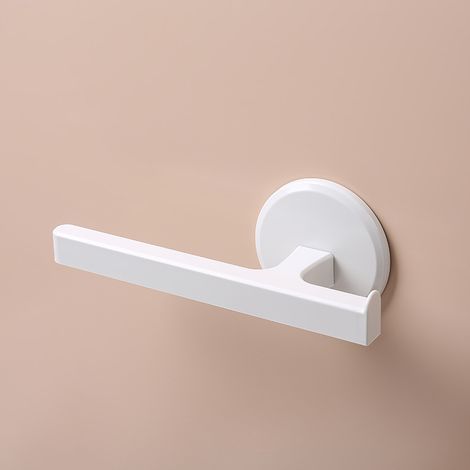 Wandmontierter Handtuchhaken aus Kunststoff, Handtuchhalter zum Aufhängen an einem Schrank, Handtuchhaken aus Kunststoff, ABS-Handtuchhalter ohne Bohren für die Küche (Weiß) (1/5)
