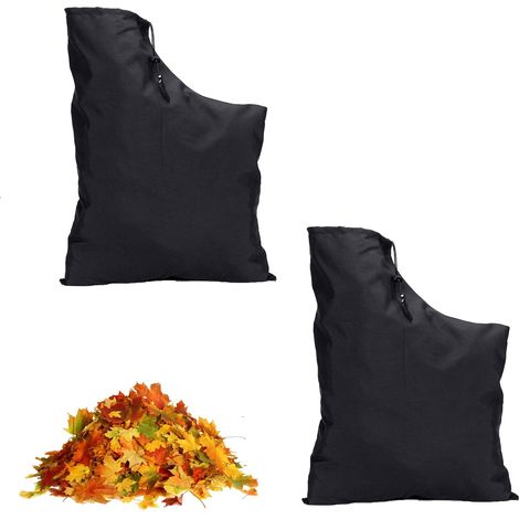 Lot de 2 - Sac de collecte - Accessoire aspirateur - Grande capacité 45x60cm - Pour feuilles et fruits - Jardinage - Vert (1/5)