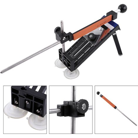 Afilador de cuchillos profesional: sistema de montaje angular con 4 piedras de afilar y soporte de ABS. Bolsa de almacenamiento de nailon Oxford. (1/5)